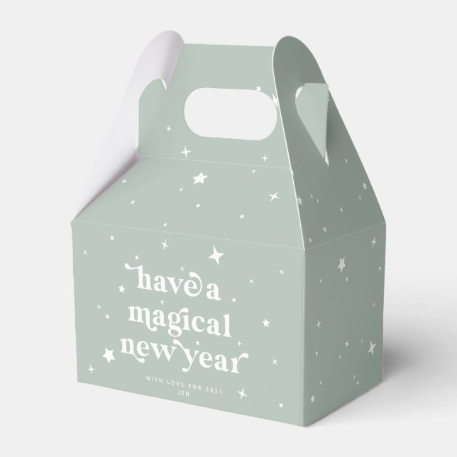 Custom Colour Magical New Year + Stars Favor Box (Front Side)