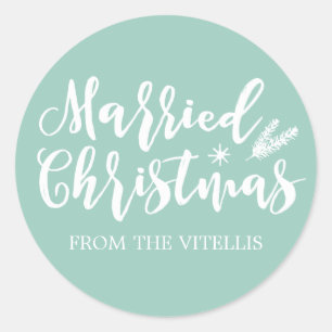 Custom Colour Married Christmas Stickers