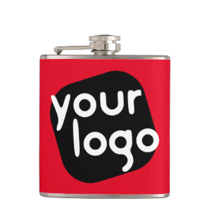 Custom Colour Minimal Modern Branded Add Your Log Hip Flask
