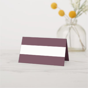 Custom Colour Minimal Stripe   Plum Purple Place Card