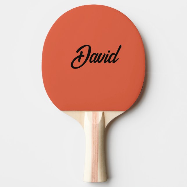 Custom Colour Minimalist Script Personalized Name Ping Pong Paddle (Front)