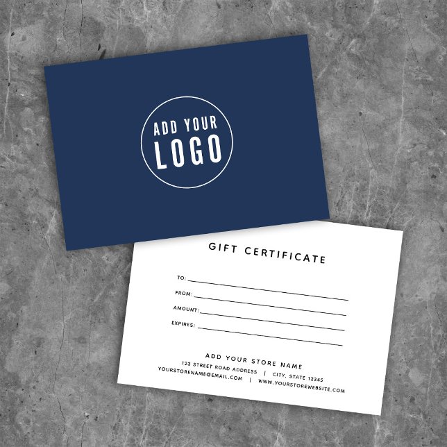 Custom Colour Modern Add Logo Gift Certificate (Creator Uploaded)