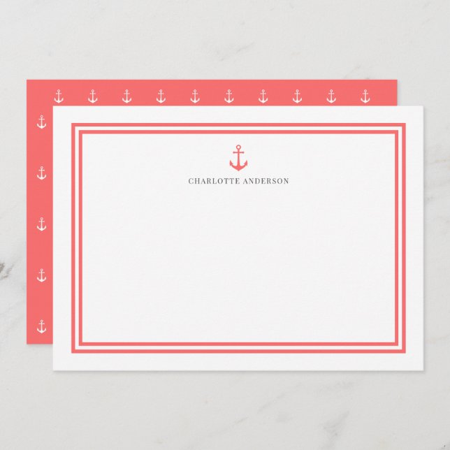 Custom Colour Modern Classic Anchor Personalized Card (Front/Back)
