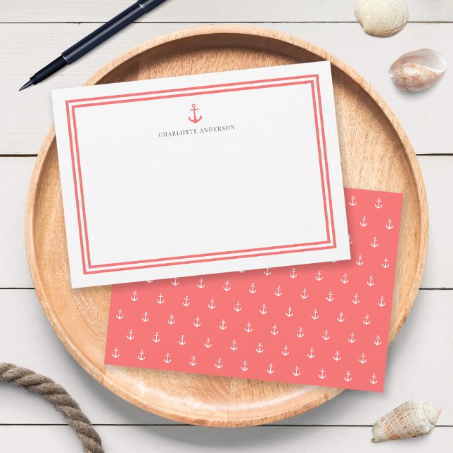 Custom Colour Modern Classic Anchor Personalized Card (Creator Uploaded)
