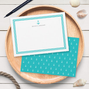 Custom Colour Modern Classic Anchor Personalized Card