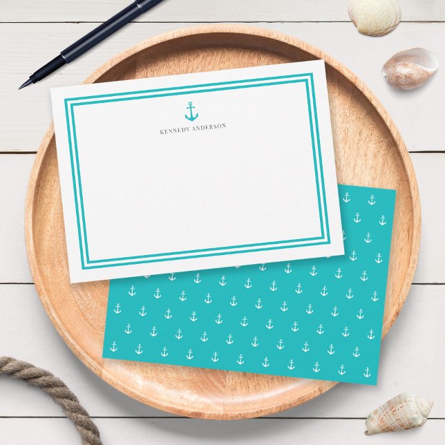 Custom Colour Modern Classic Anchor Personalized Card (Creator Uploaded)