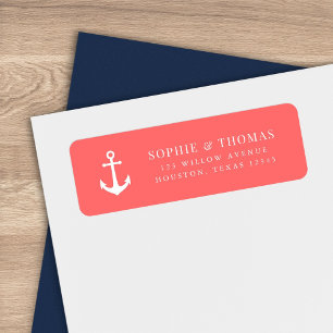 Custom Colour Modern Classic Anchor Return Address