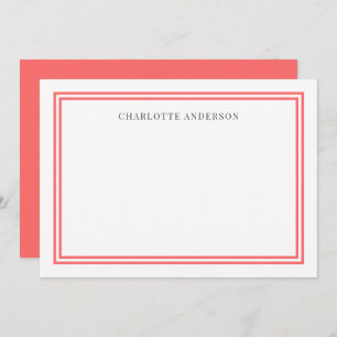 Custom Colour Modern Classic Borders Personalized Card