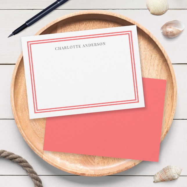 Custom Colour Modern Classic Borders Personalized Card (Creator Uploaded)