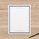 Custom Colour Modern Classic Borders Personalized Letterhead<br><div class="desc">This modern classic personalized letterhead features double borders the colours of which is editable by simply clicking customize and changing the background colour. Personalize by replacing the placeholder text with your own name. For more options such as to change the font and it's size/colour or the spacing between letters click...</div>