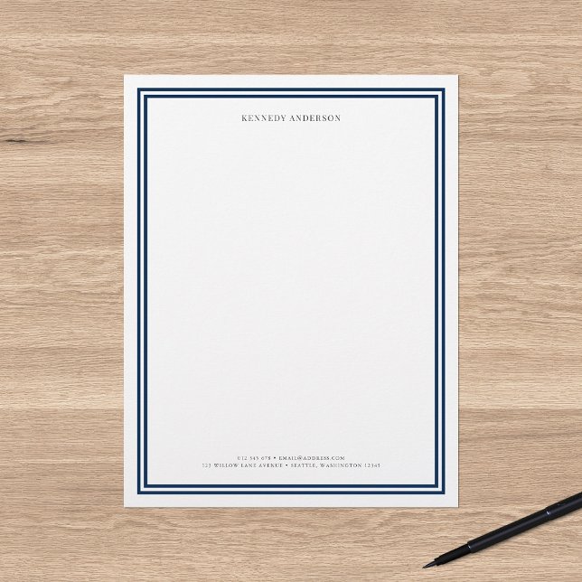 Custom Colour Modern Classic Borders Personalized Letterhead (Creator Uploaded)