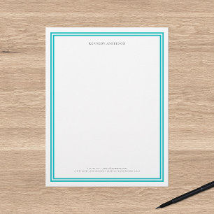 Custom Colour Modern Classic Borders Personalized Letterhead