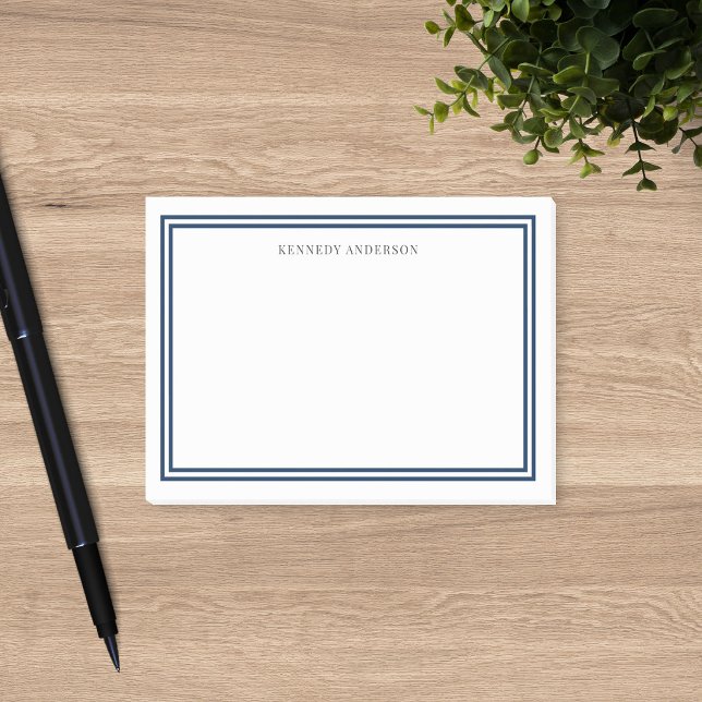 Custom Colour Modern Classic Borders Personalized Post-it Notes (Creator Uploaded)