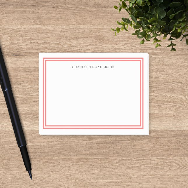 Custom Colour Modern Classic Borders Personalized Post-it Notes (Creator Uploaded)