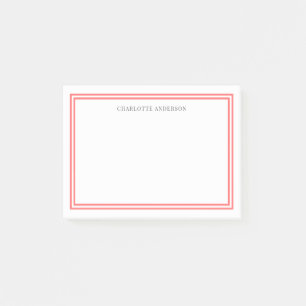 Custom Colour Modern Classic Borders Personalized Post-it Notes