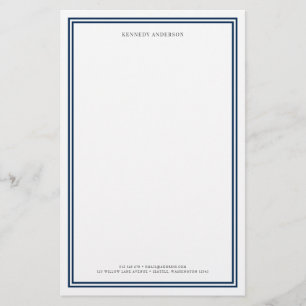 Custom Colour Modern Classic Borders Personalized Stationery