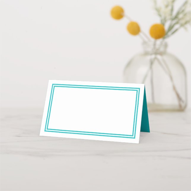 Custom Colour Modern Classic Borders Place Card (Front)