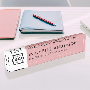 Custom Colour Modern Minimalist Business Logo Nameplate