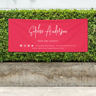 Custom Colour Modern Script Social Media Marketing Banner
