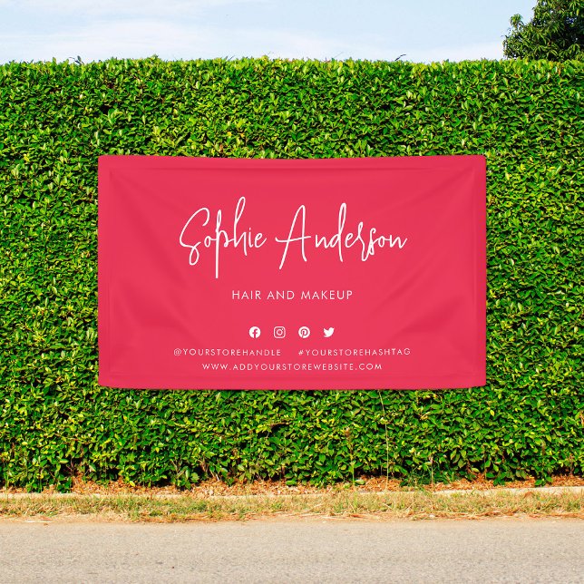 Custom Colour Modern Script Social Media Marketing Banner (Creator Uploaded)