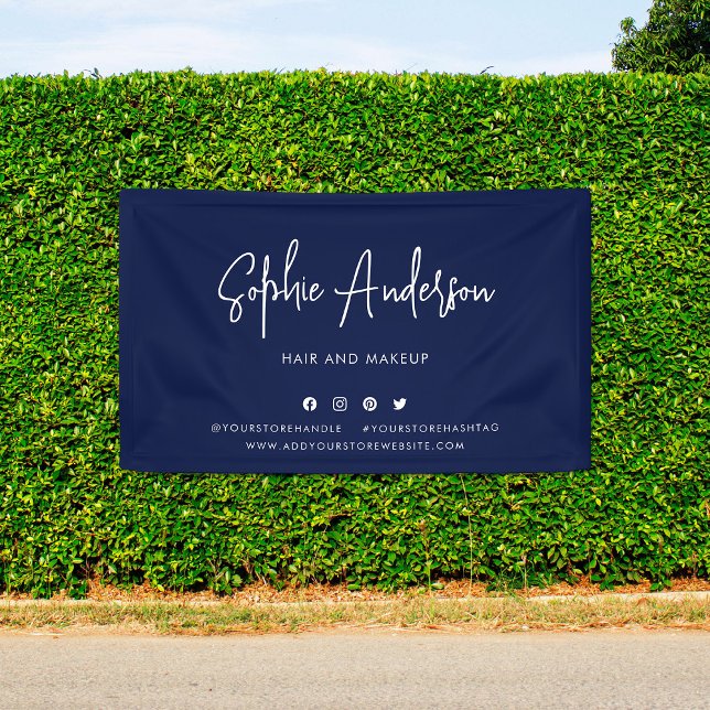 Custom Colour Modern Script Social Media Marketing Banner (Creator Uploaded)