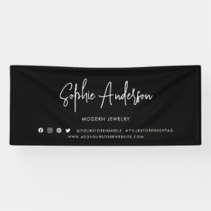 Custom Colour Modern Script Social Media Marketing Banner