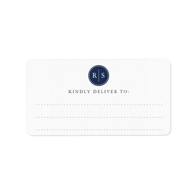 Custom Colour Monogram Address Label (Front)