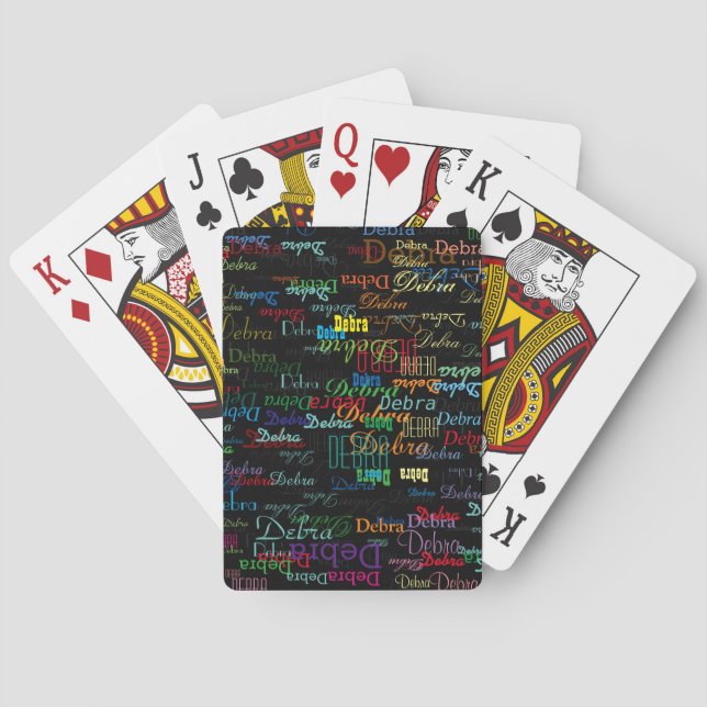 custom colour name  personalized black playing cards (Back)