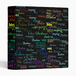 Custom Colour Names Repeated All Over BLACK Binder