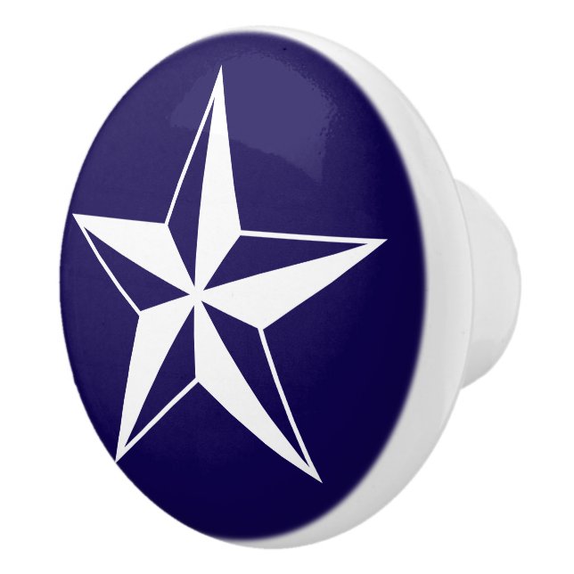 Custom colour nautical star ceramic knob (Right)