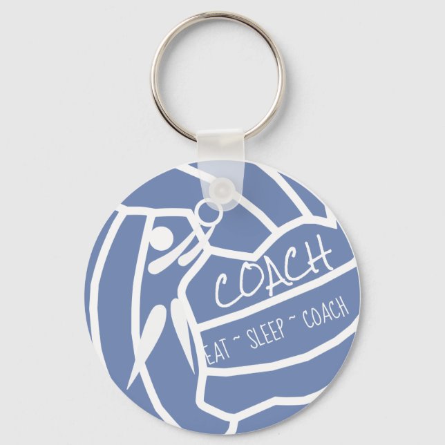 Custom Colour Netball Coach Gift Keychain (Front)