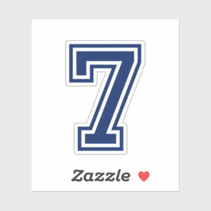 Custom colour number seven 7 sports college font
