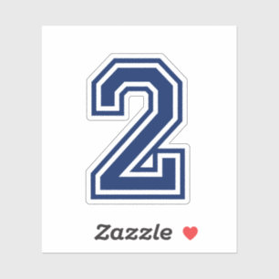 Custom colour number two 2 sporty college font