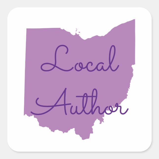 Custom Colour Ohio Local Author Square Sticker (Front)