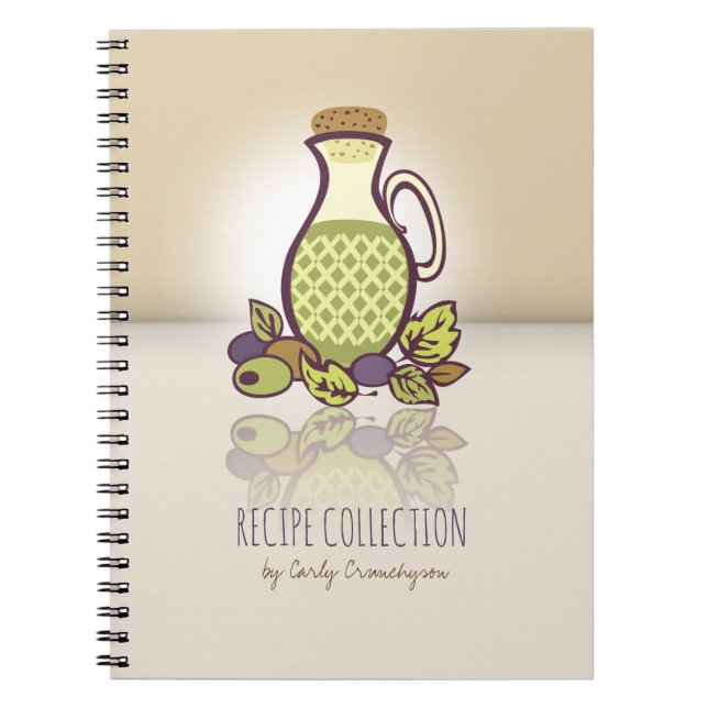 Custom colour olive oil cookbook recipe notebook (Front)