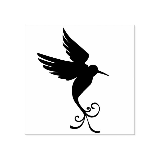 Custom Colour Peaceful Flying Hummingbird Nature Rubber Stamp (Imprint)