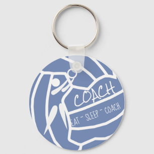 Custom Colour Personalised Netball Coach Keychain