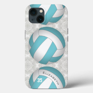 custom colour personalized girl's volleyball iPhone 13 case