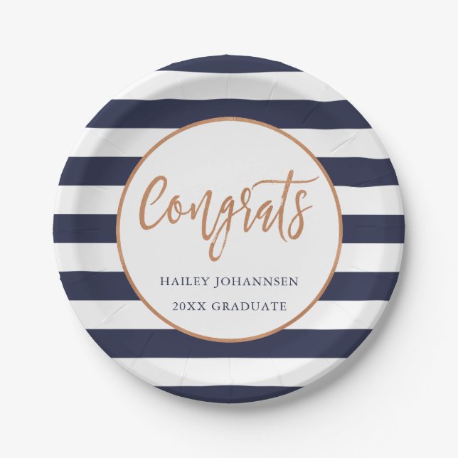 Custom Colour Personalized Graduation Party Plates (Front)