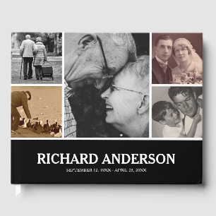 Custom Colour Photo Collage   Funeral Guest Book