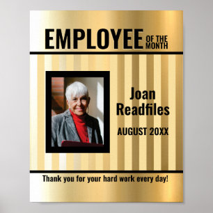 Custom colour photo display employee of the month poster