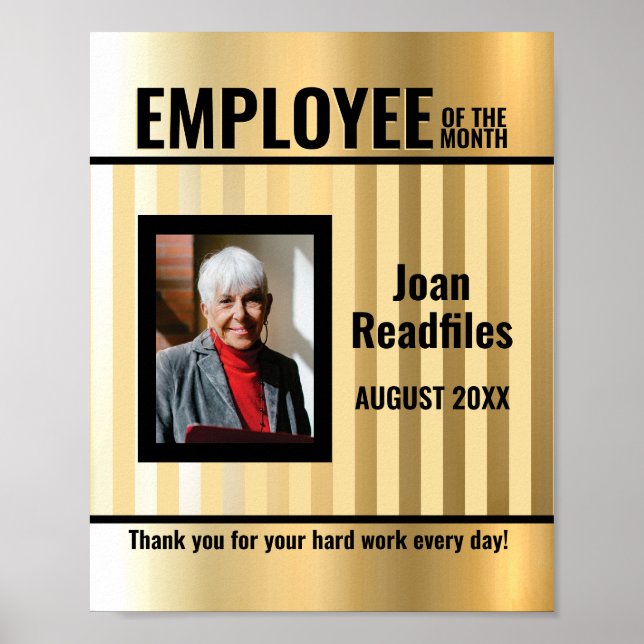 Custom colour photo display employee of the month poster (Front)