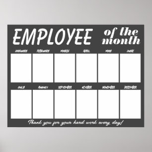Custom colour photo employee of the month display poster