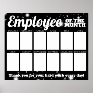 Custom colour photo employee of the month display poster