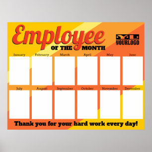 Custom colour photo employee of the month display poster