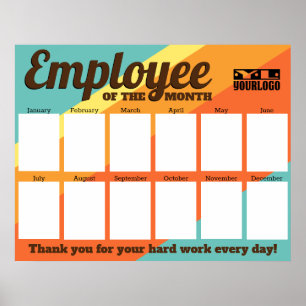 Custom colour photo employee of the month display poster
