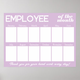 Custom colour photo employee of the month display poster