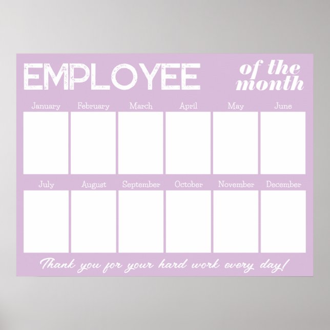 Custom colour photo employee of the month display poster (Front)