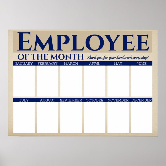 Custom colour photo employee of the month display poster (Front)
