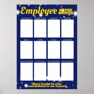 Custom colour photo employee of the month display poster